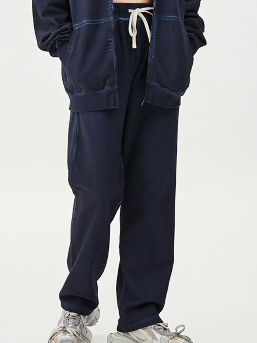 Men's Drawstring Washed Straight Sweatpants