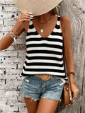 Striped V-Neck Tank