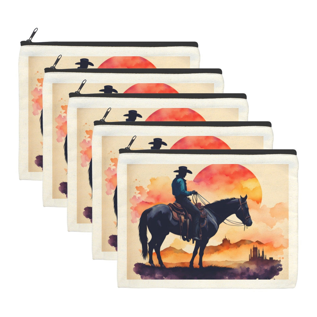 Baha Ranch Water Color Cowboy Cosmetic Bag Pack of 5 Made in America