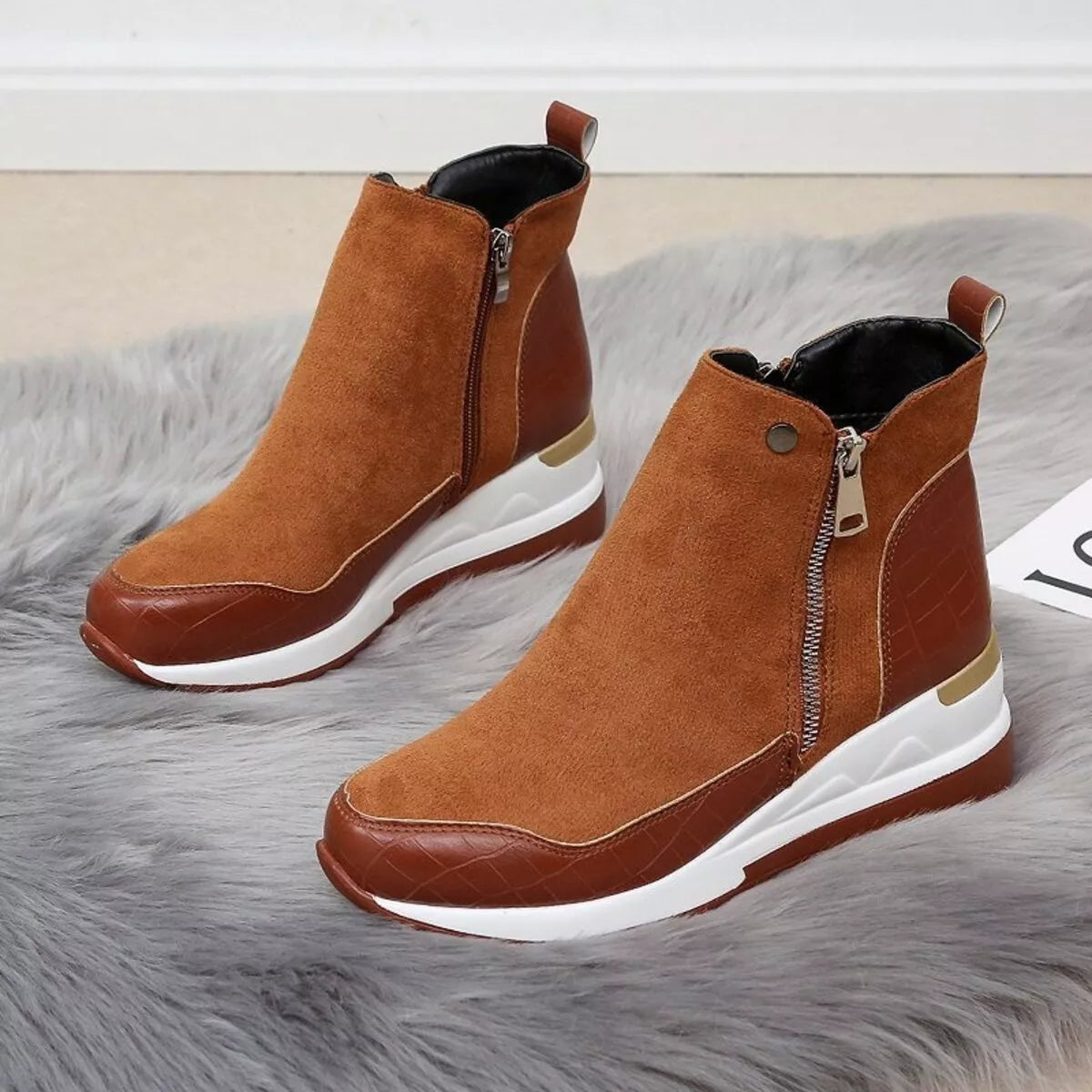 Side Zipper Ankle Boots