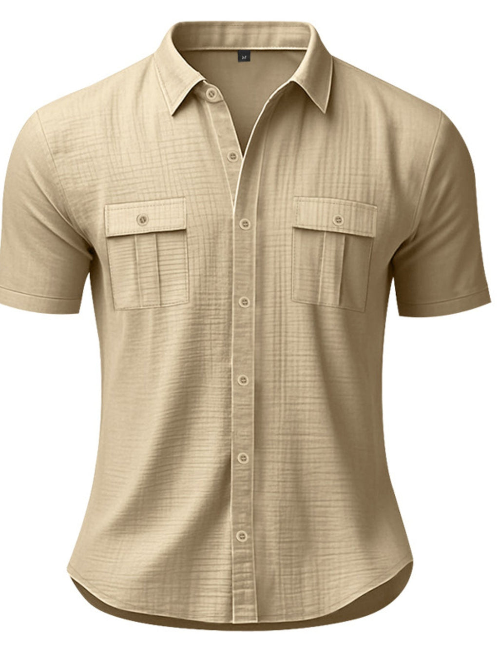 Men's Full Size Short Sleeve Shirt with Pockets Plus Size