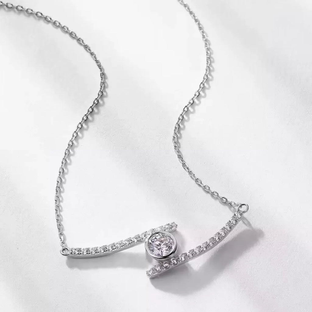 1 Carat Moissanite 925 Sterling Silver Necklace