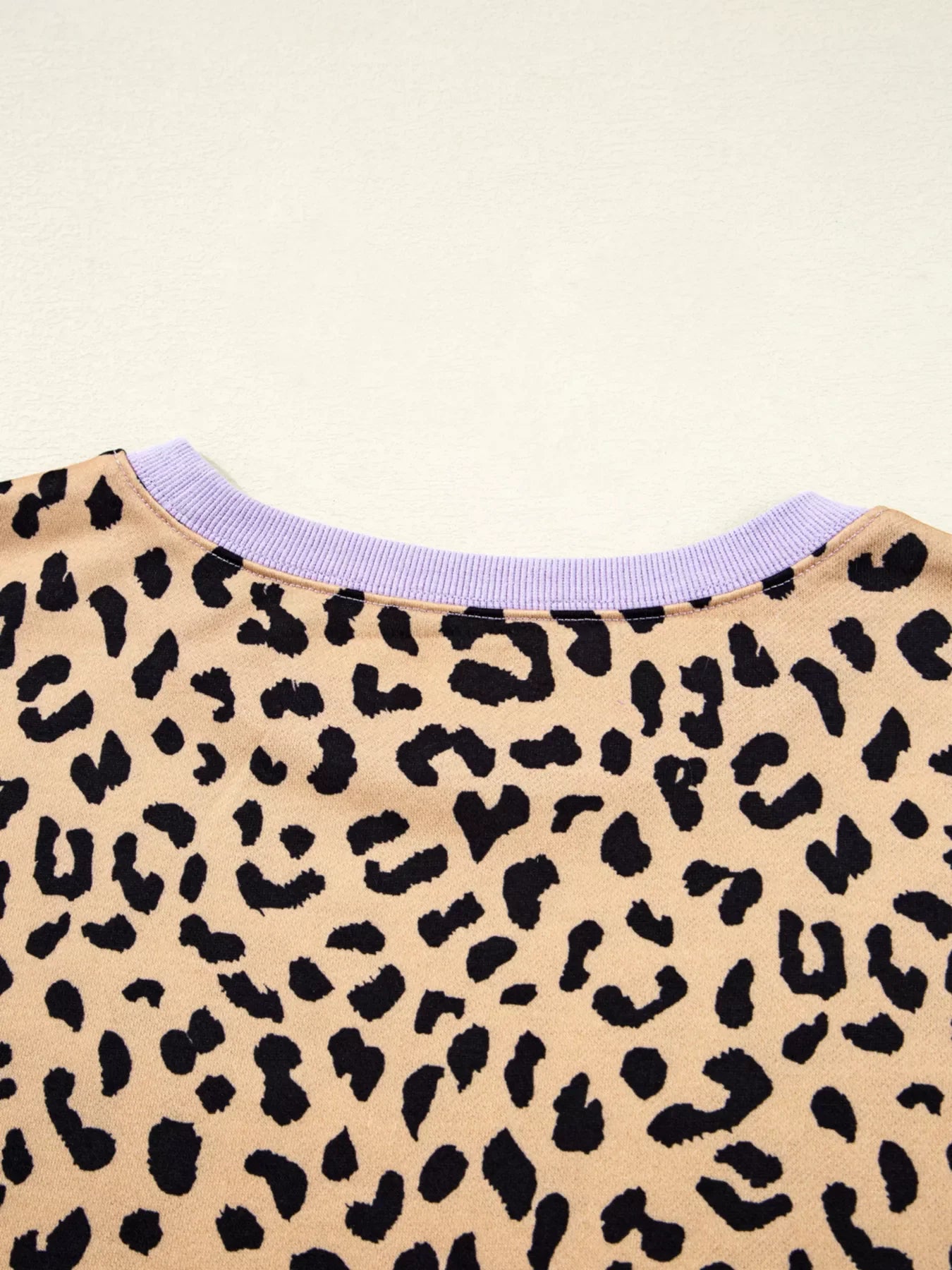 Stripe Color Block Patchwork Leopard Casual Sweatshirt with Slits