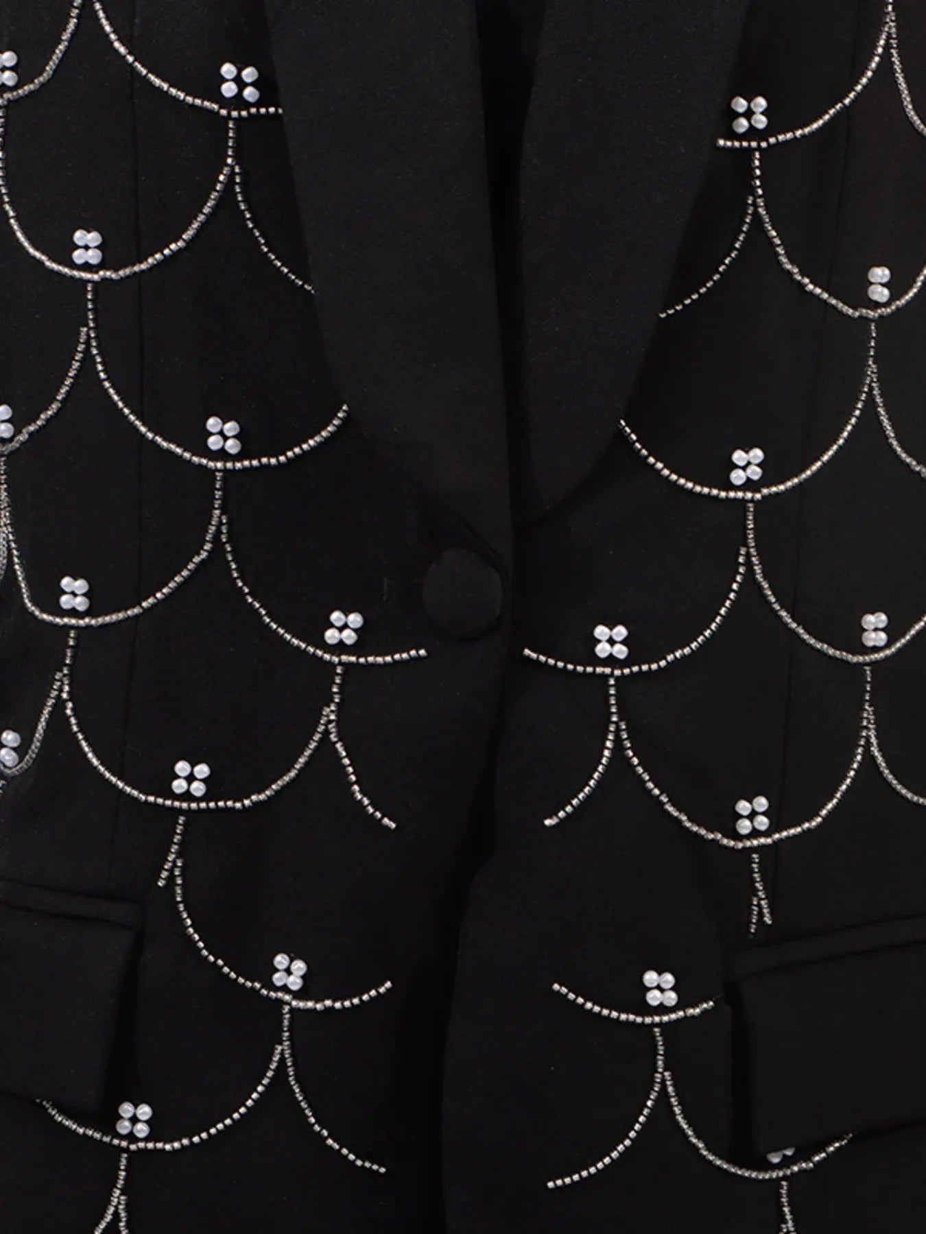 Pearl Detail Long Sleeve Blazer