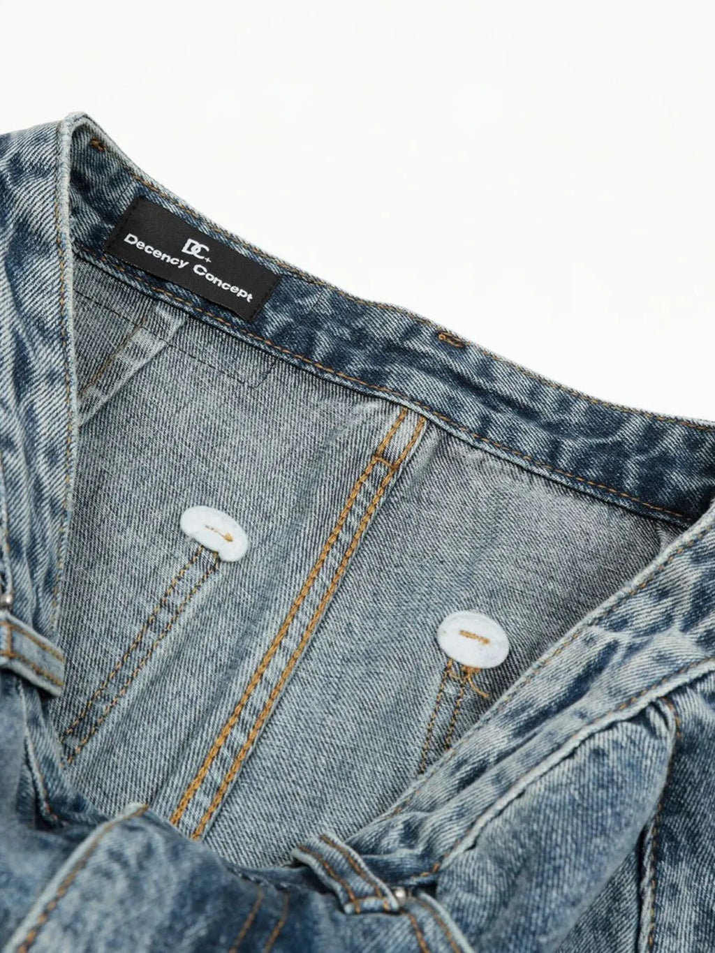 Men's Washed Wide-Leg Denim Shorts