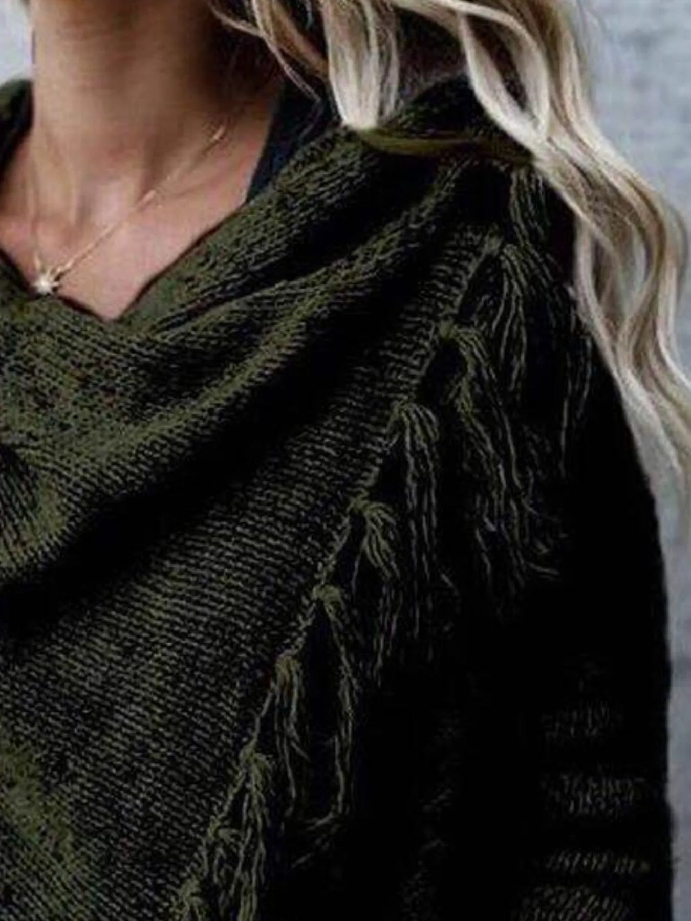 Fringe Long Sleeve Wrap Cardigan