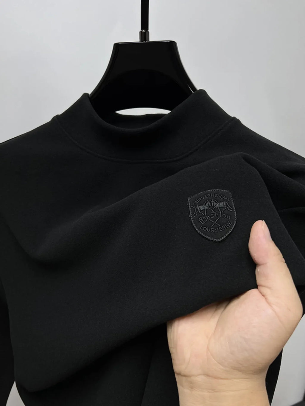 Men's Plus Size Mock Neck Long Sleeve T-Shirt