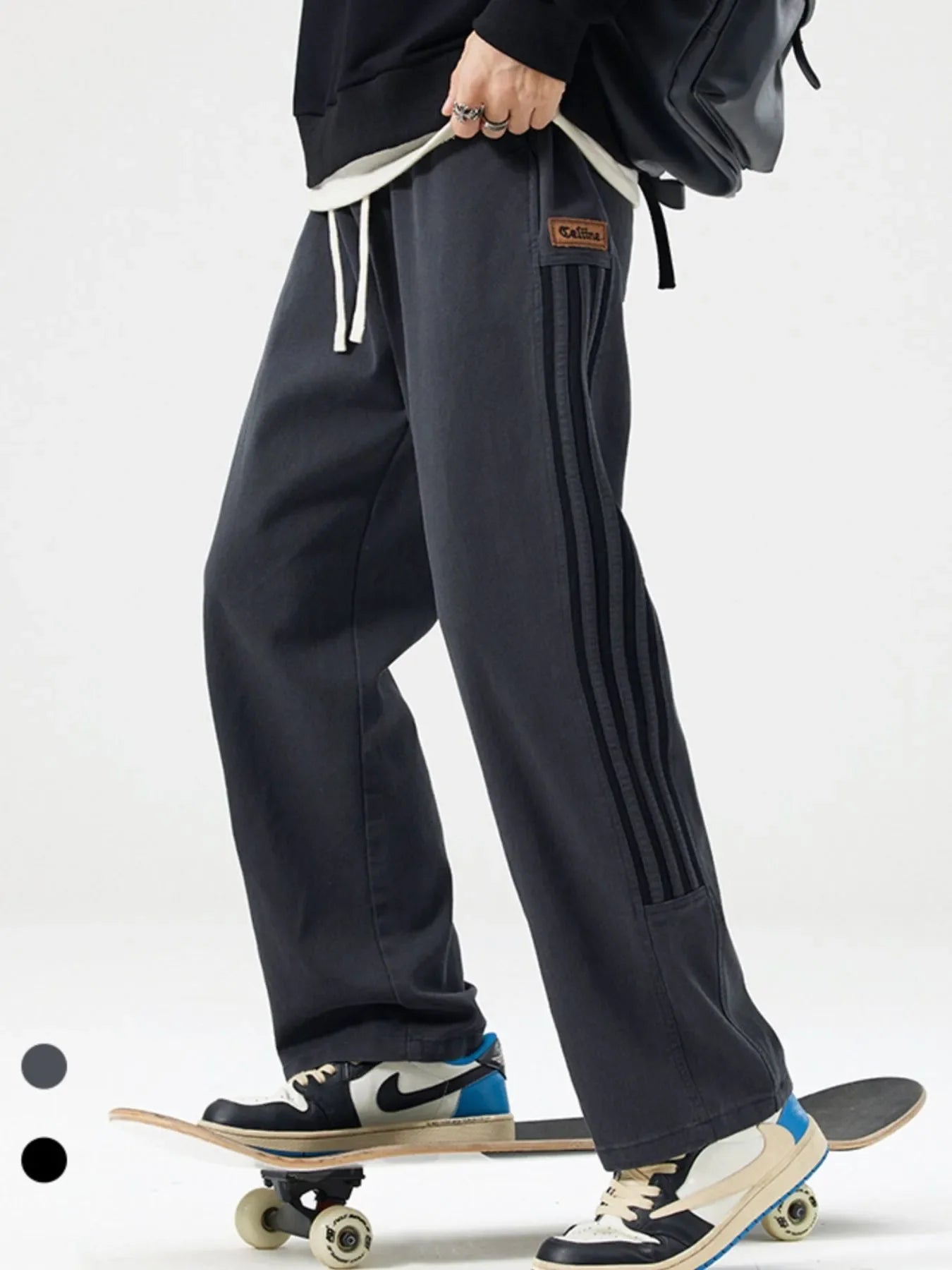 Men's Full Size Drawstring Wide Leg Pants Plus Size