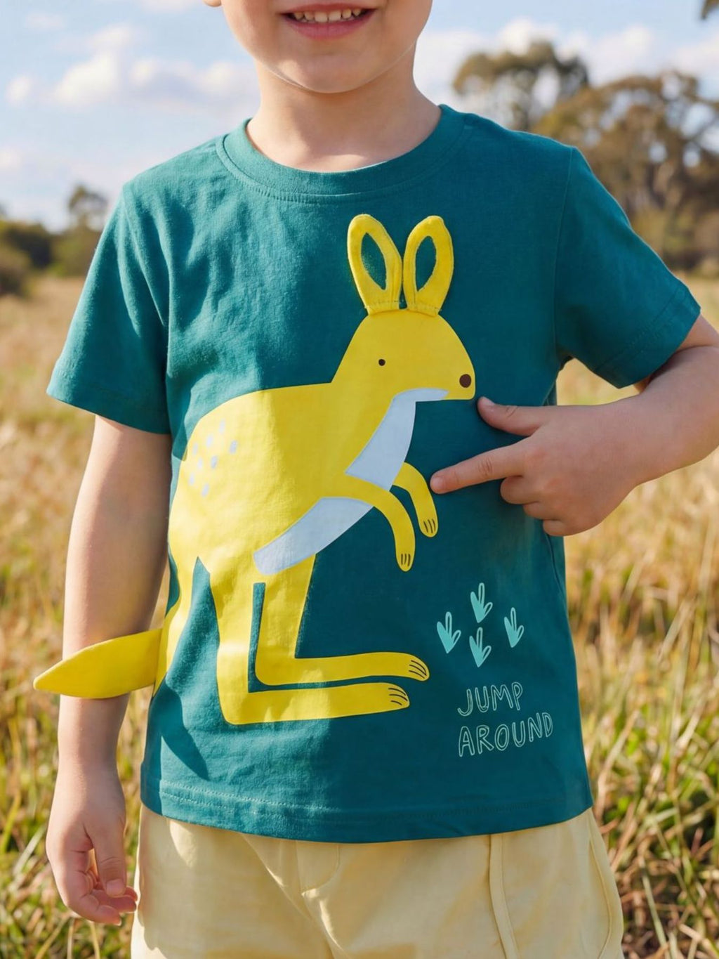 Children's Kangaroo Graphic Round Neck Tee