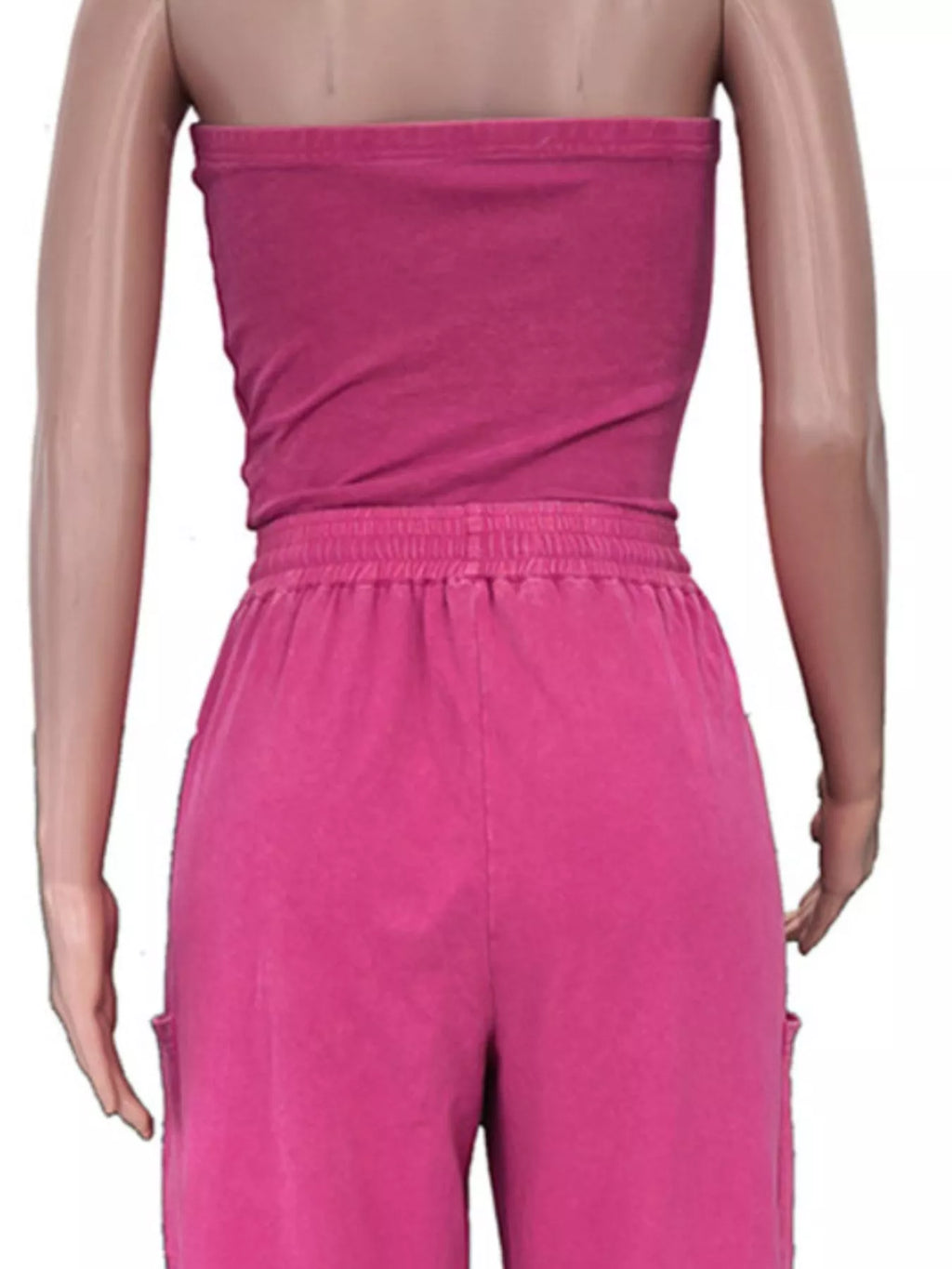 Drawstring Strapless Wide-Leg Jumpsuit