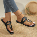 Open Toe Golden Accent Sandals