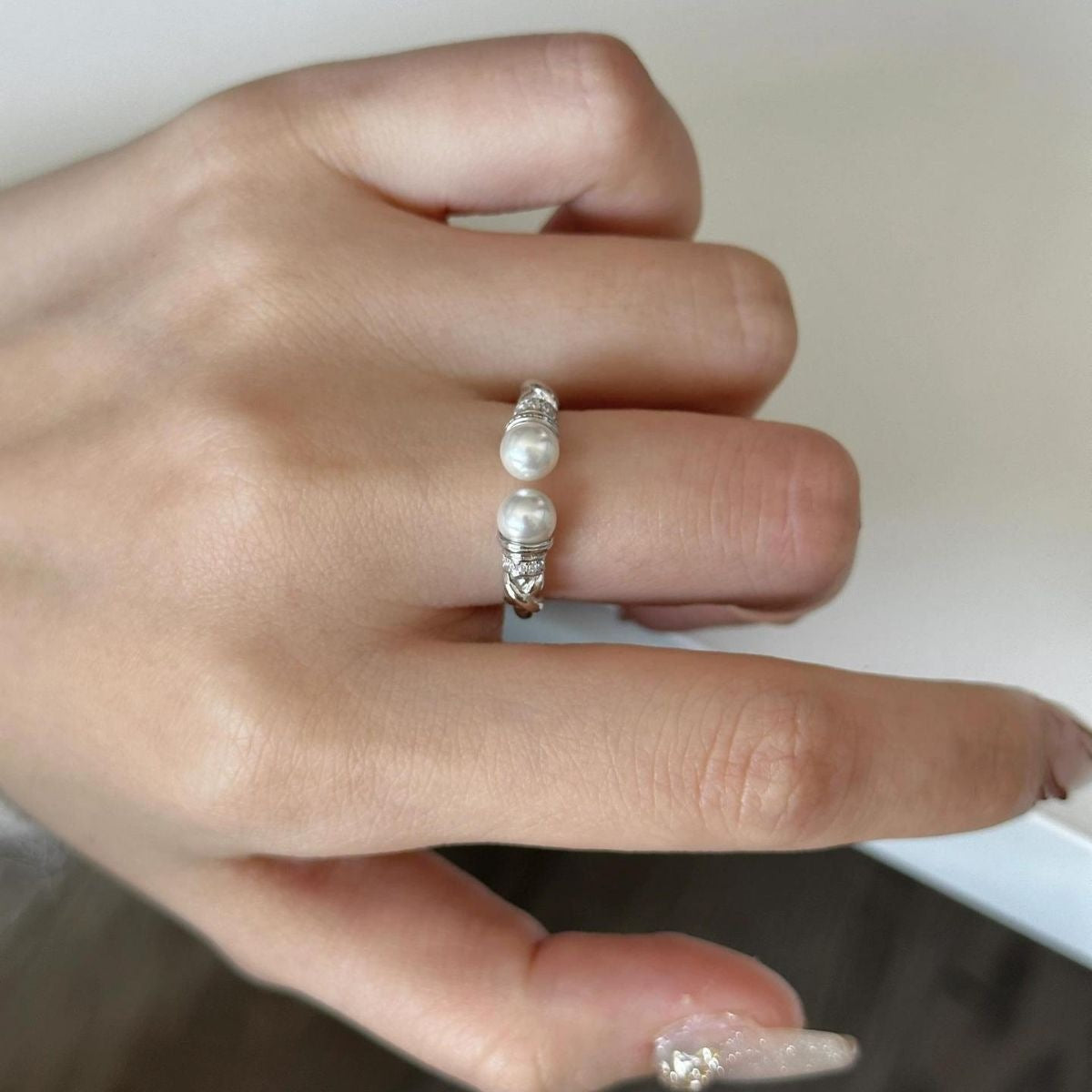 Pearl Open Cuff Ring