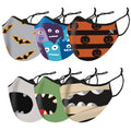 6-Pack: Two-Layer Reusable Halloween Kids Face Mask With Adjustable Earloop