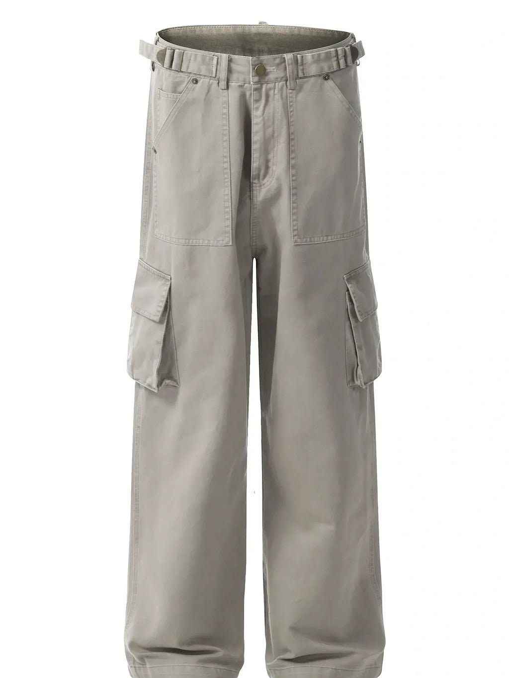 Men's Straight Cargo Pants with Multiple Pockets