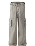 Men's Straight Cargo Pants with Multiple Pockets