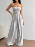 Effortless Chic Tube Top Wide Leg Jumpsuit