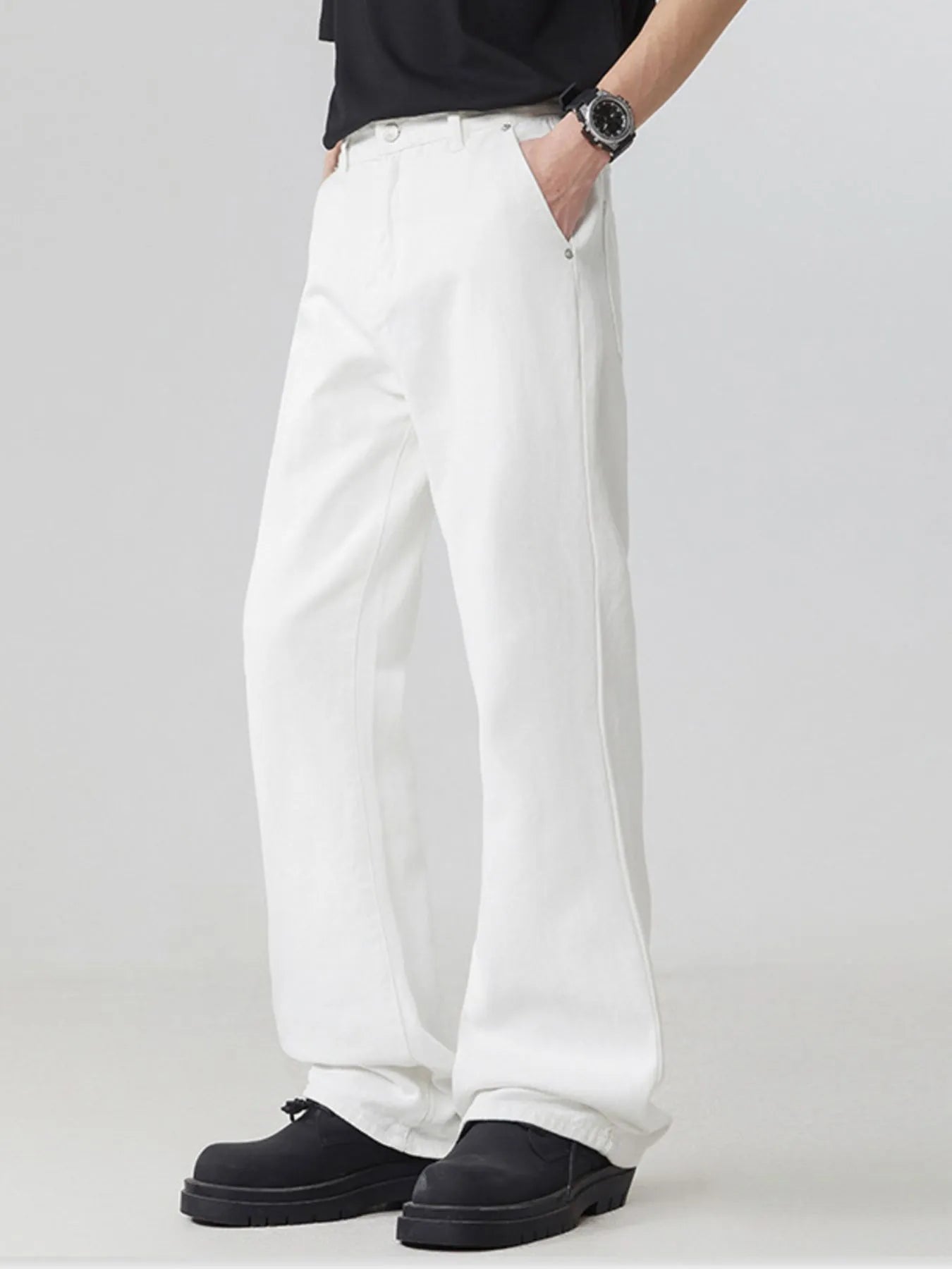 Men's Full Size Round Neck Short Sleeve Jeans Plus Size