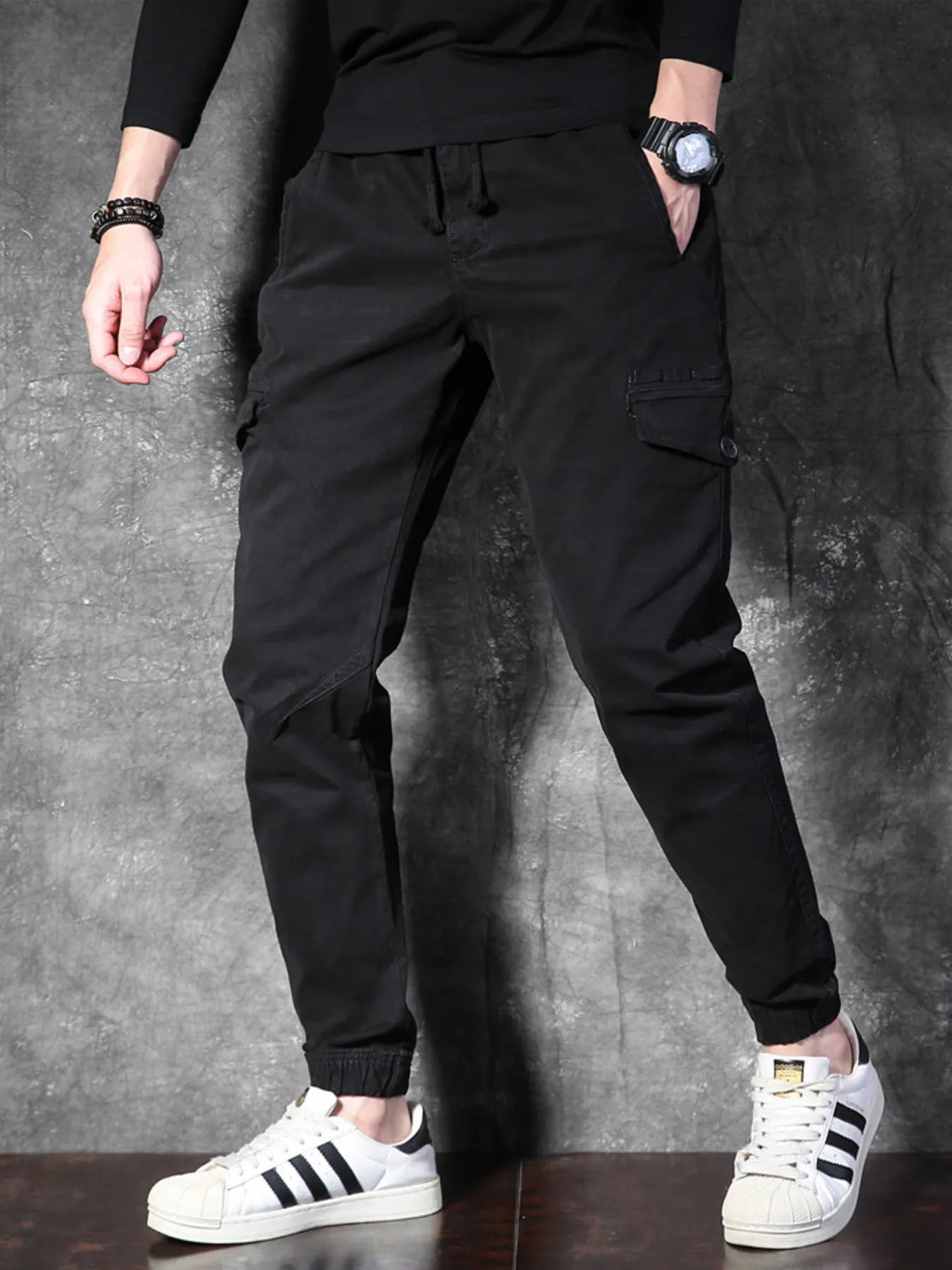 Men's Cargo Pants with Drawstring