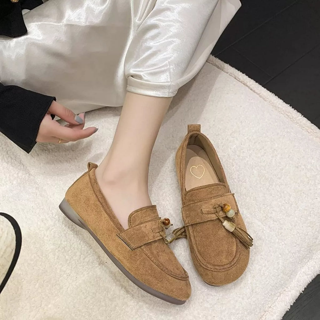 Tassel Round Toe Slip-Ons
