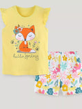 Children's Fox Tank and Floral Shorts Set