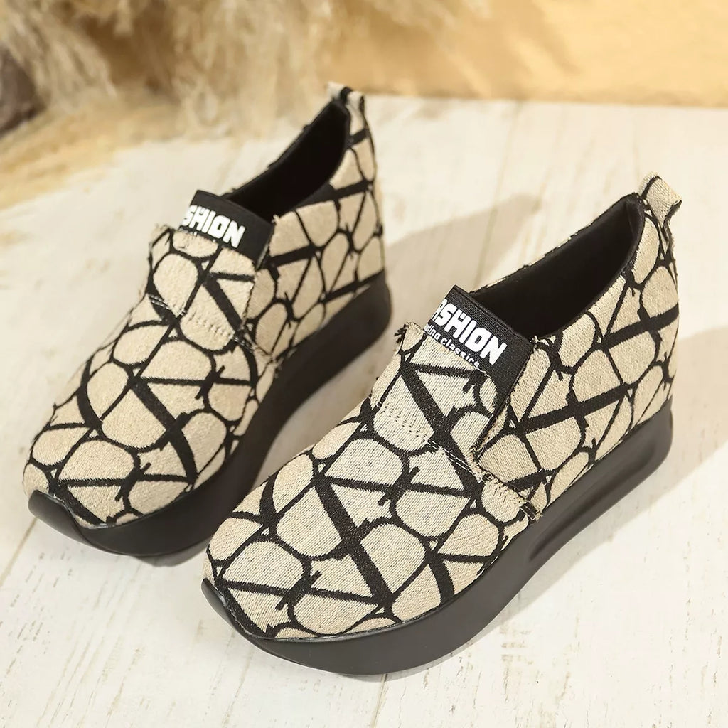 Round Toe Platform Slip-Ons