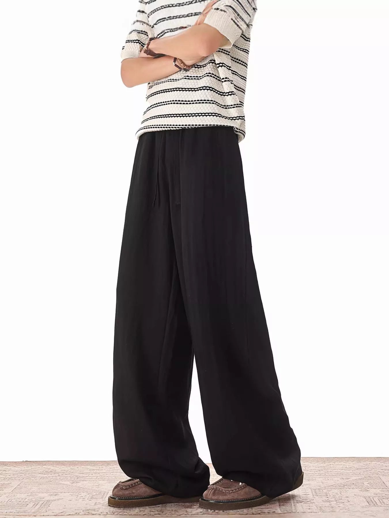 Men's Plus Size Wide Leg Drawstring Pants