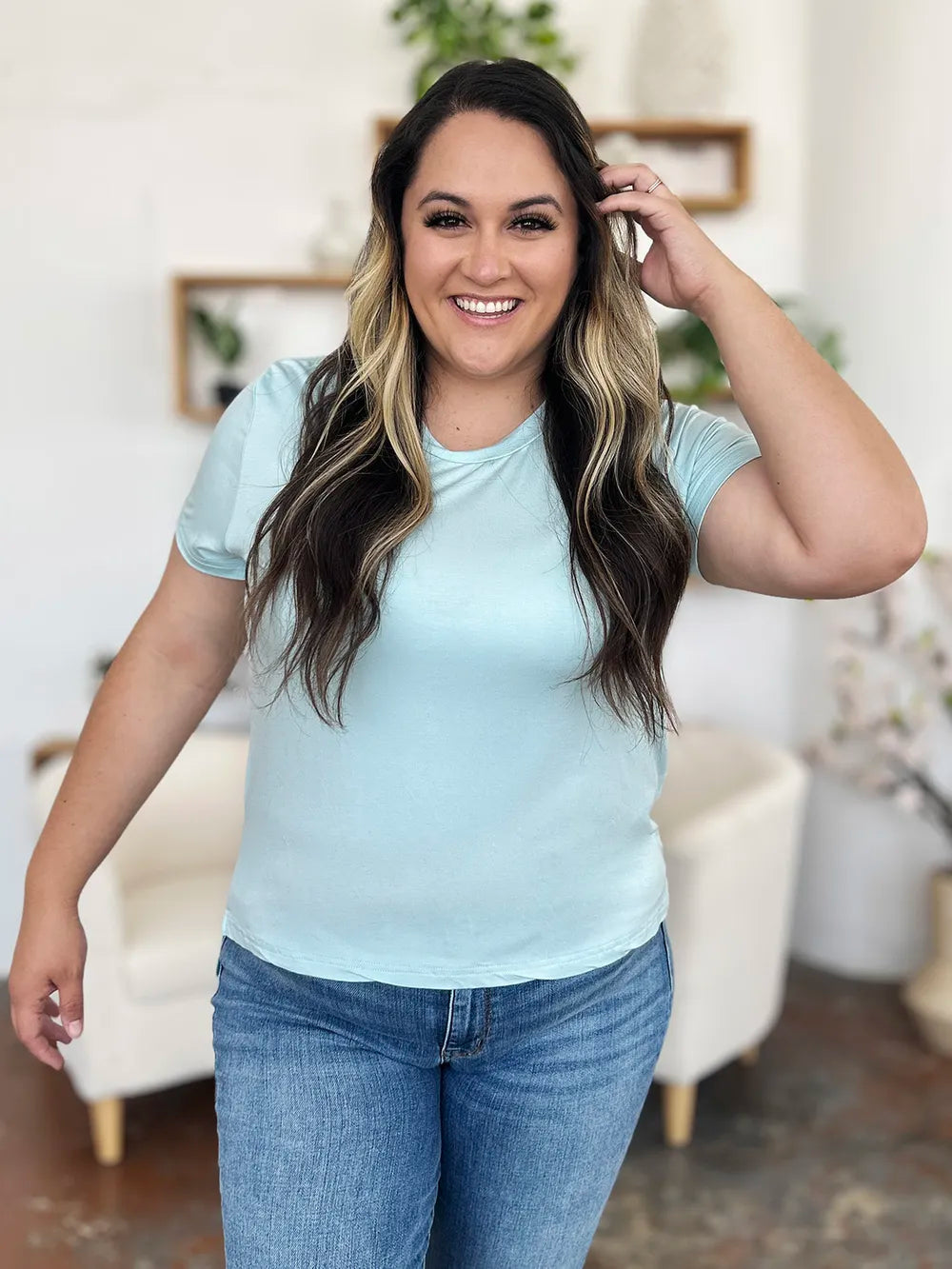 Basic Bae Bamboo Full Size  Round Neck Short Sleeve T-Shirt Plus Size
