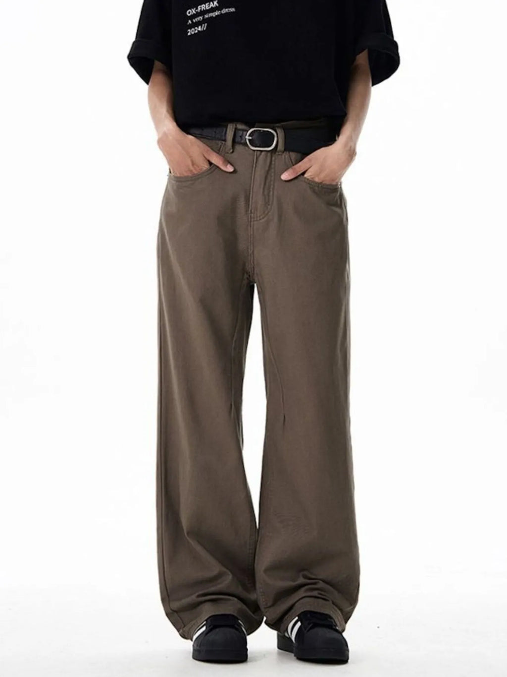 Men's Washed Wide-Leg Cargo Pants