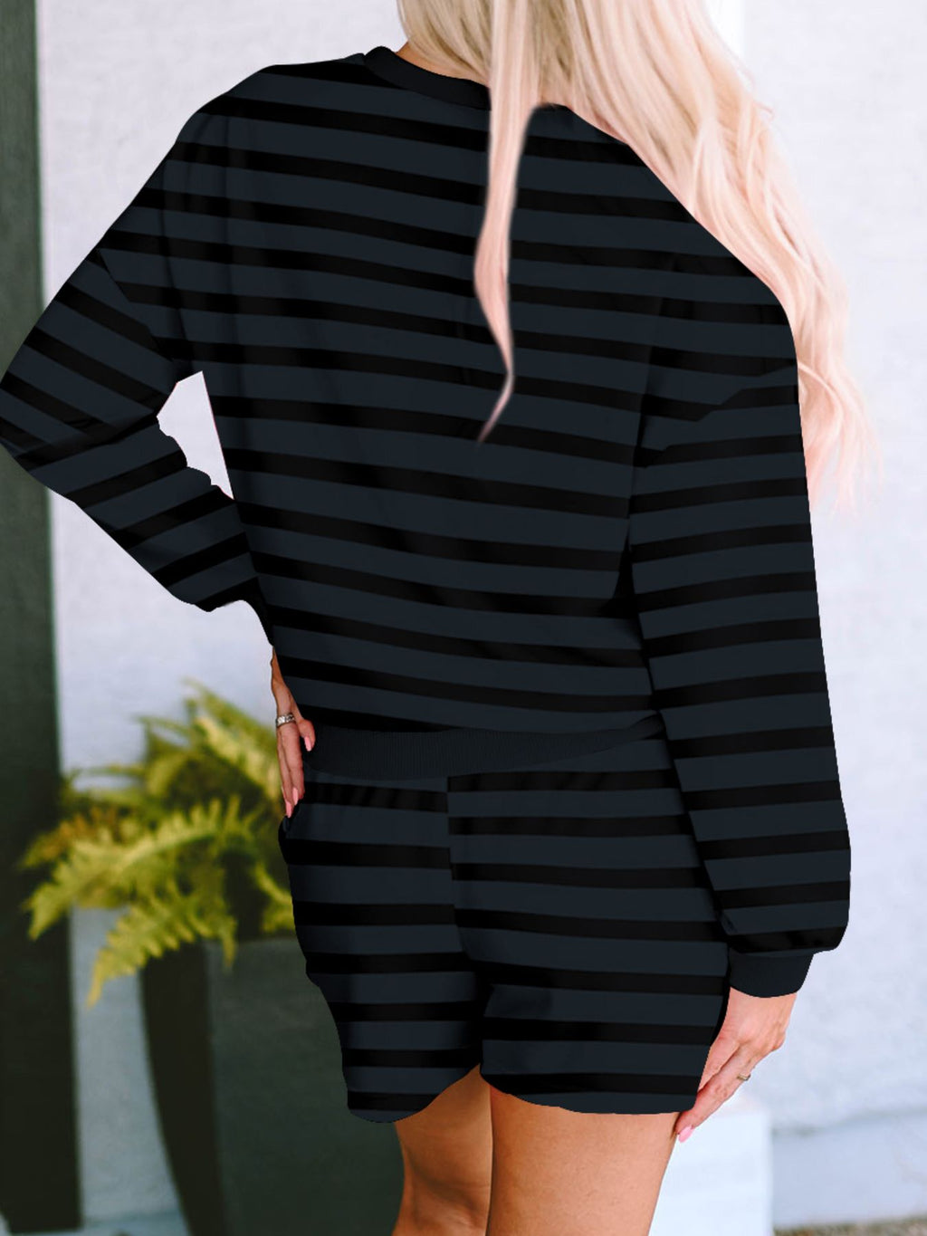 Long Sleeve Top and Shorts Two Piece Set