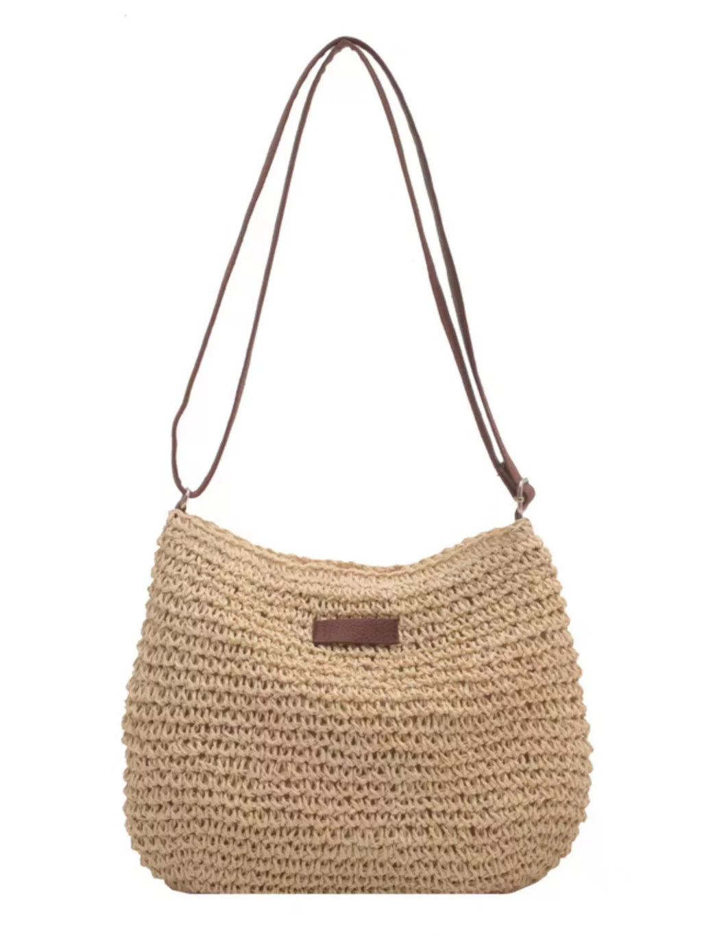 Woven Straw Adjustable Strap Crossbody Bag