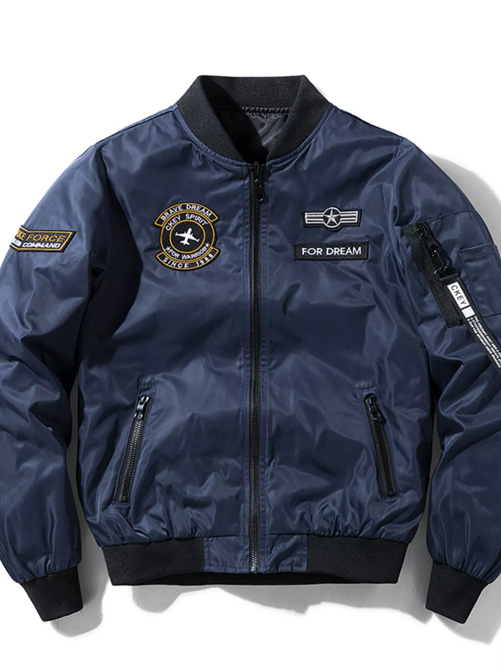Men's Plus Size Zip Up Bomber Jacket