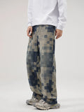 Men's Full Size Pixelated Print Loose Fit Jeans Plus Size