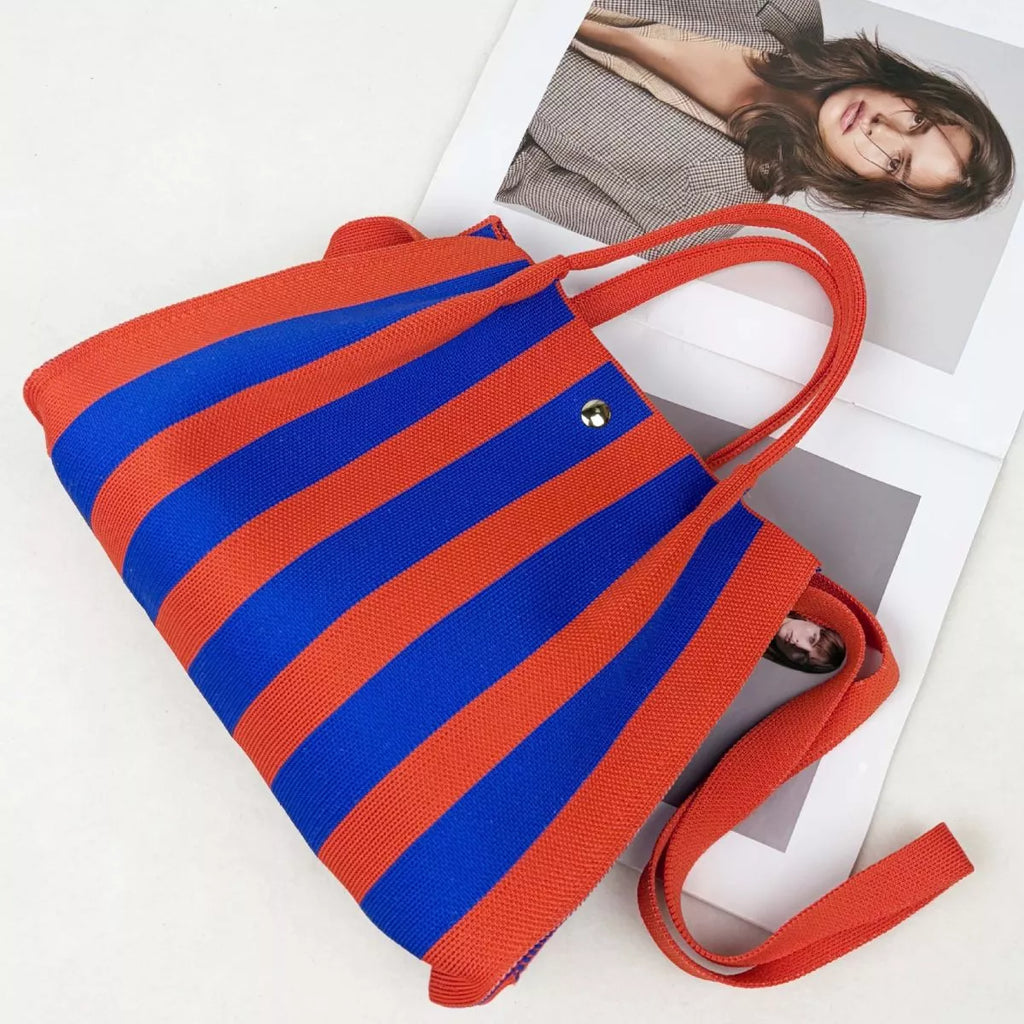Striped Adjustable Strap Crossbody Bag