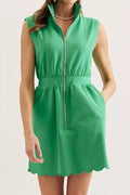 Sleeveless Zip-Up Mini Dress