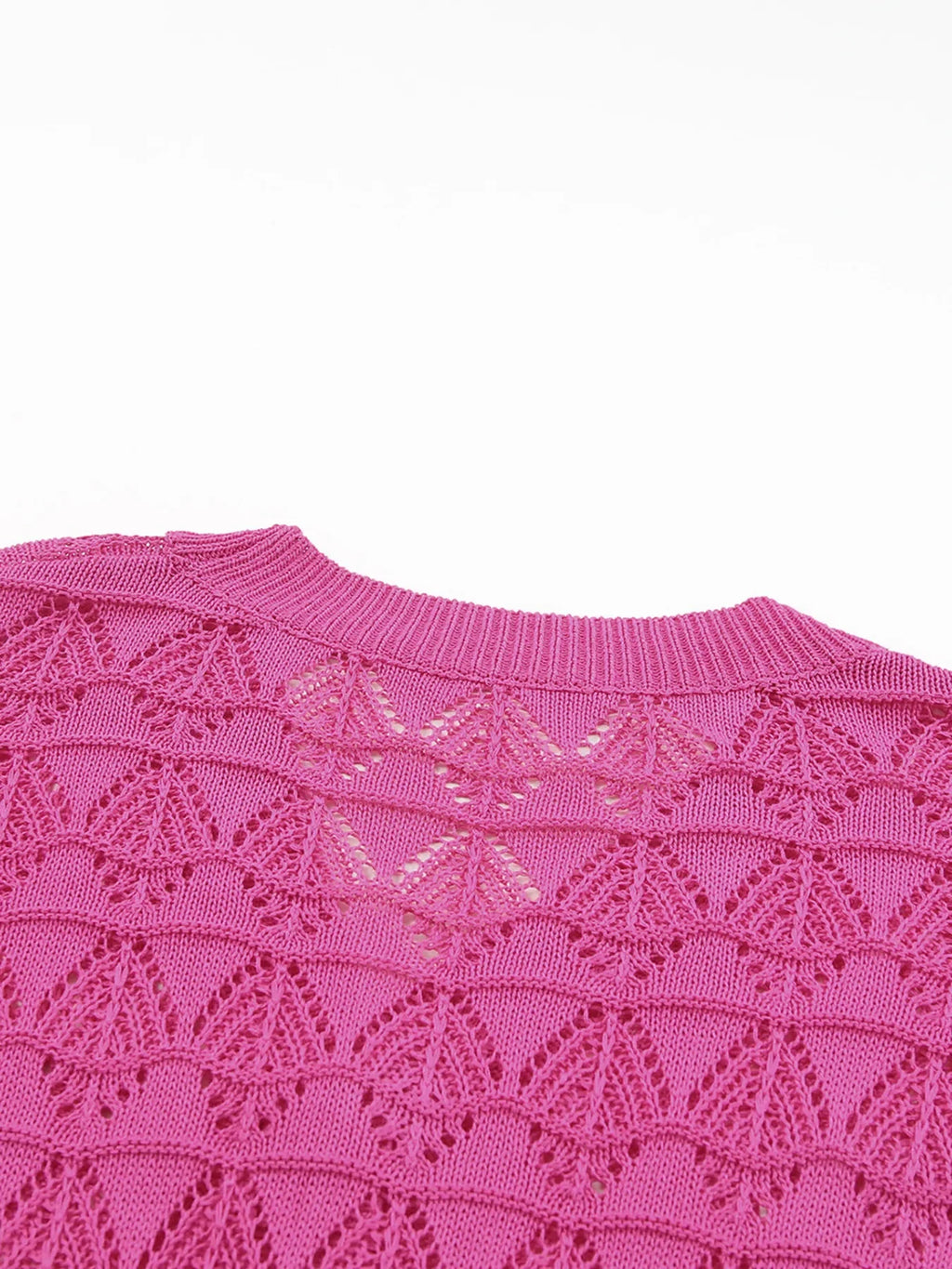 Buttoned Front Openwork Cardigan