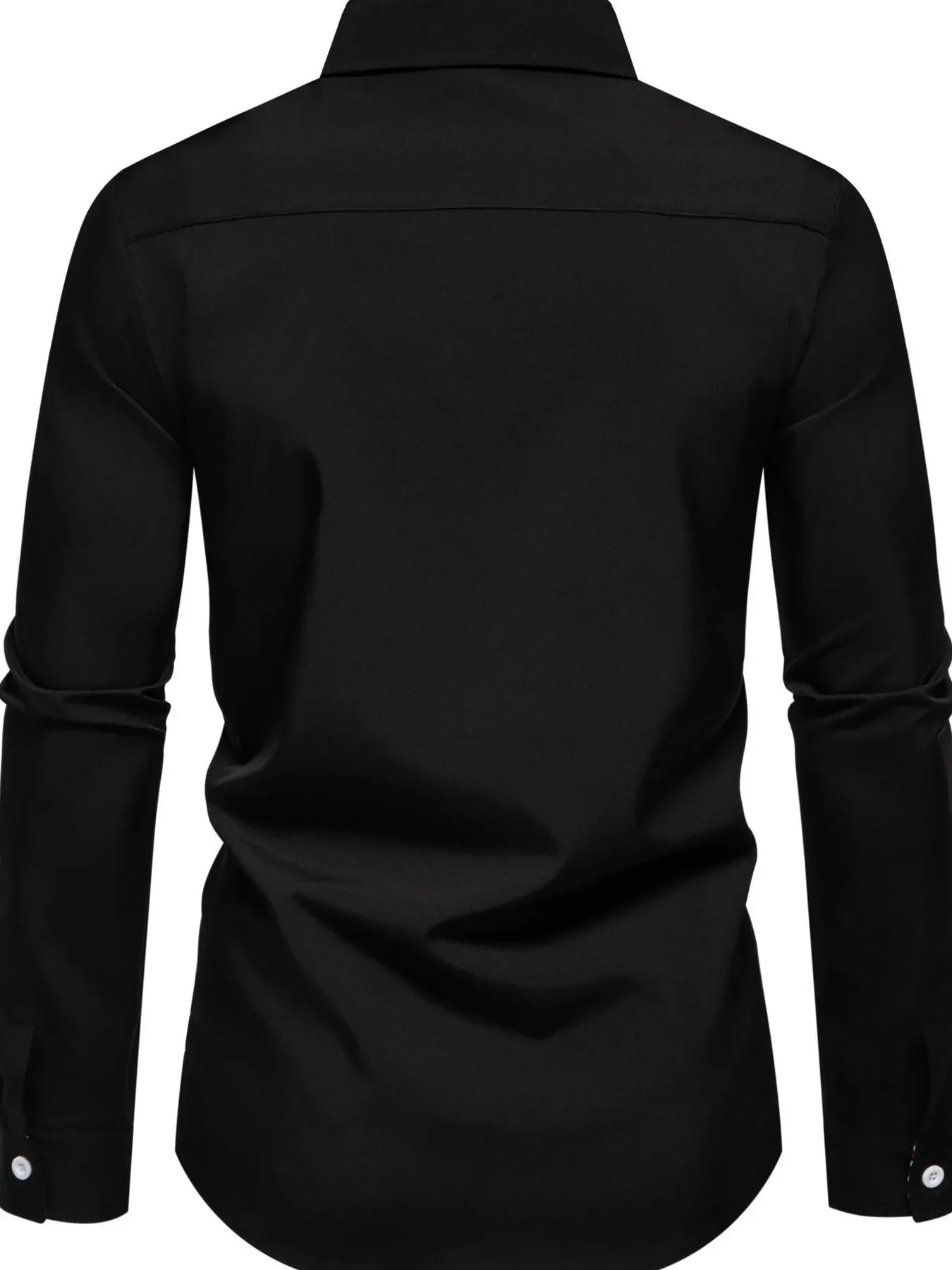 Men's Button-Down Shirt with Checkered Contrast Trim