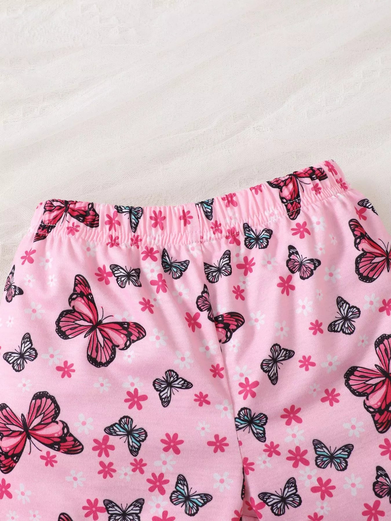 Children's Little Sister Butterfly Print Ruffle Trim Set