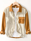 Men's Color Block Button Up Shirt