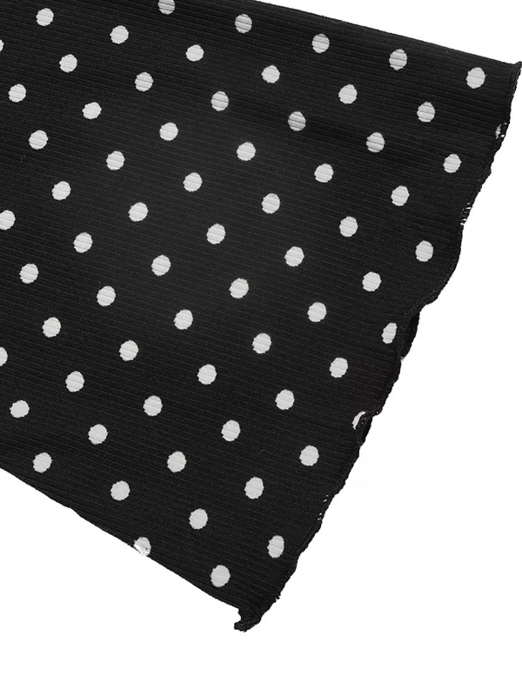 Polka Dot Lace Trimmed V-Neck Mini Dress