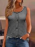 Striped Round Neck Tank Top