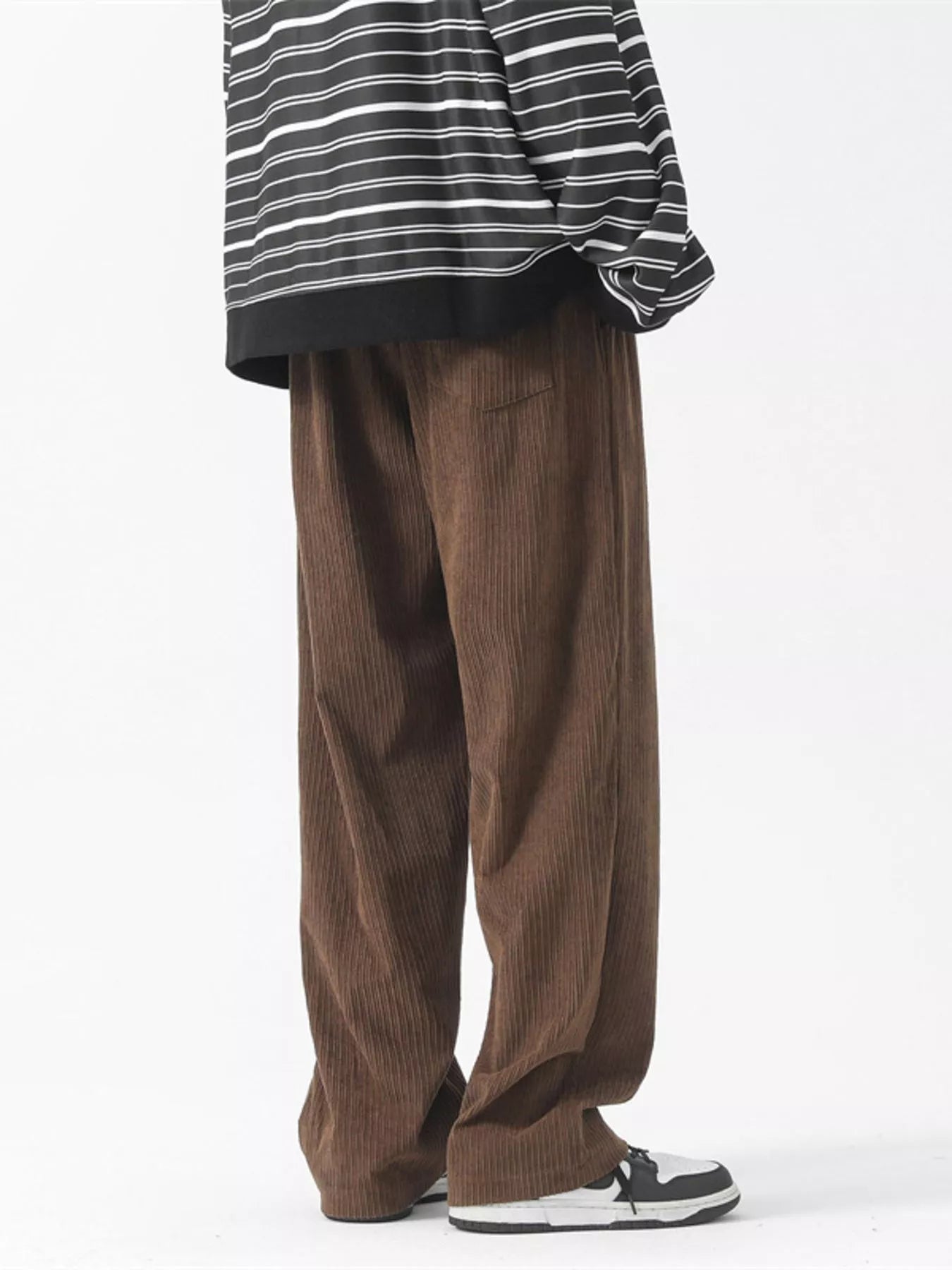 Men's Full Size Drawstring Wide Leg Corduroy Pants Plus Size