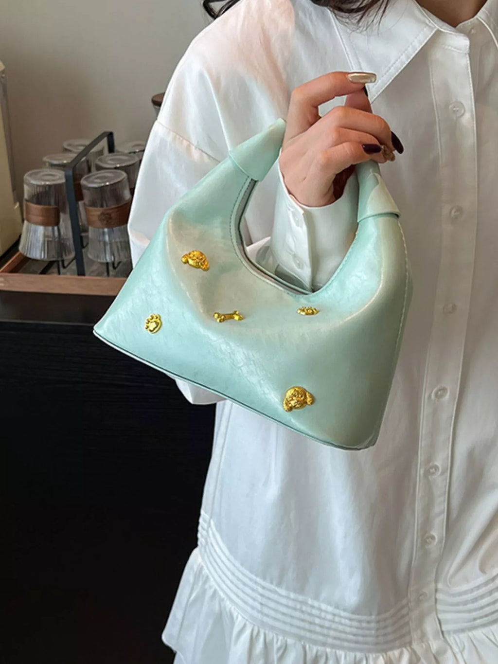 Embellished Hobo Crossbody Bag