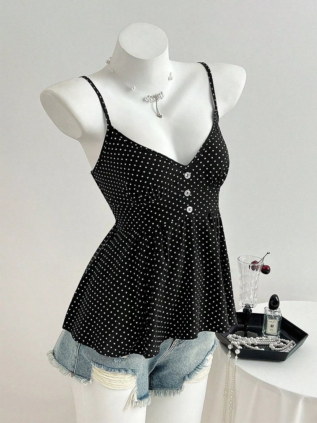 Polka Dot V-Neck Cami