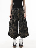 Men's Full Size Camouflage Wide-Leg Cargo Jeans Plus Size
