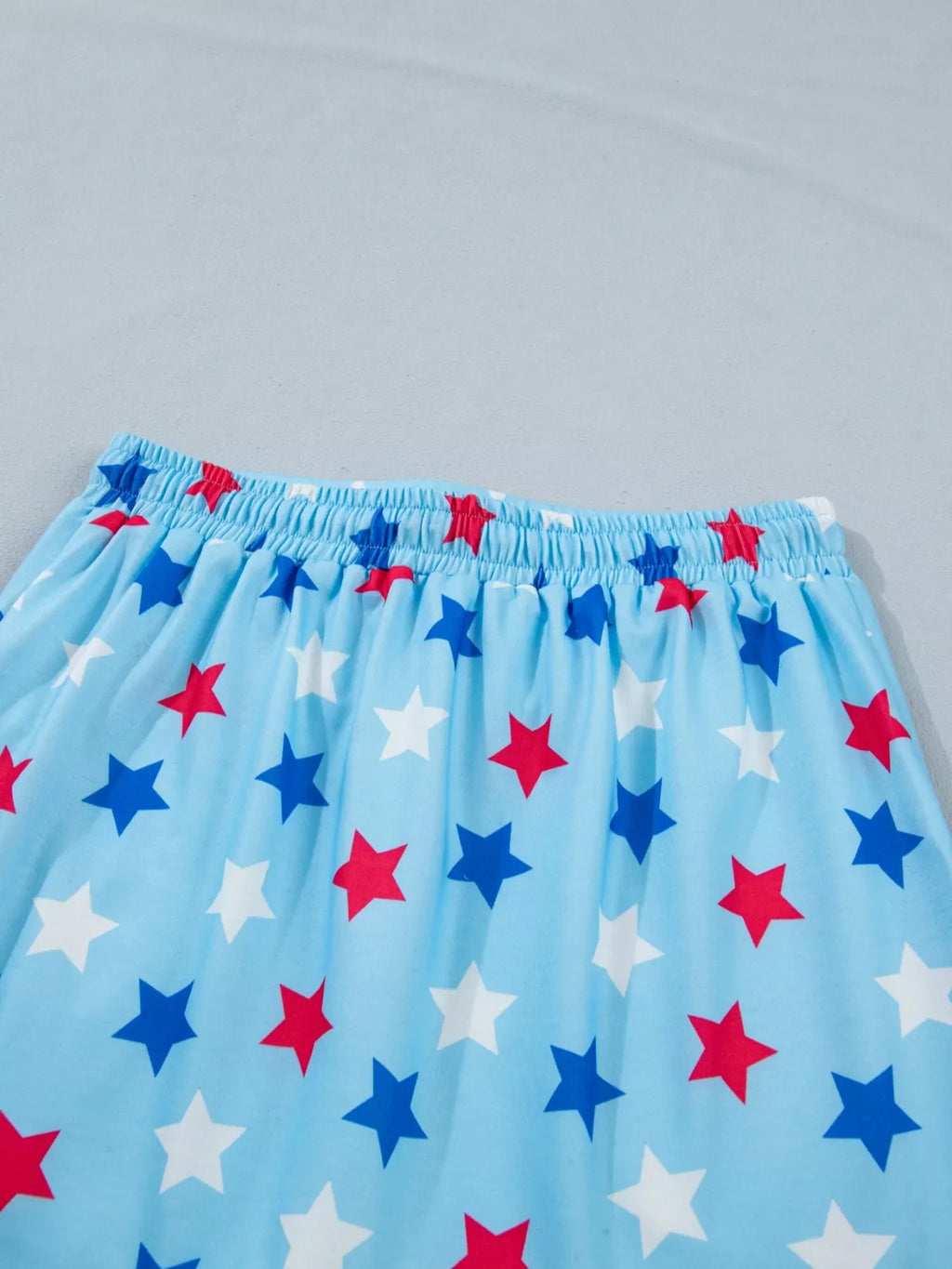 Patriotic Star Printed Beaded Drawstring Mini Skort