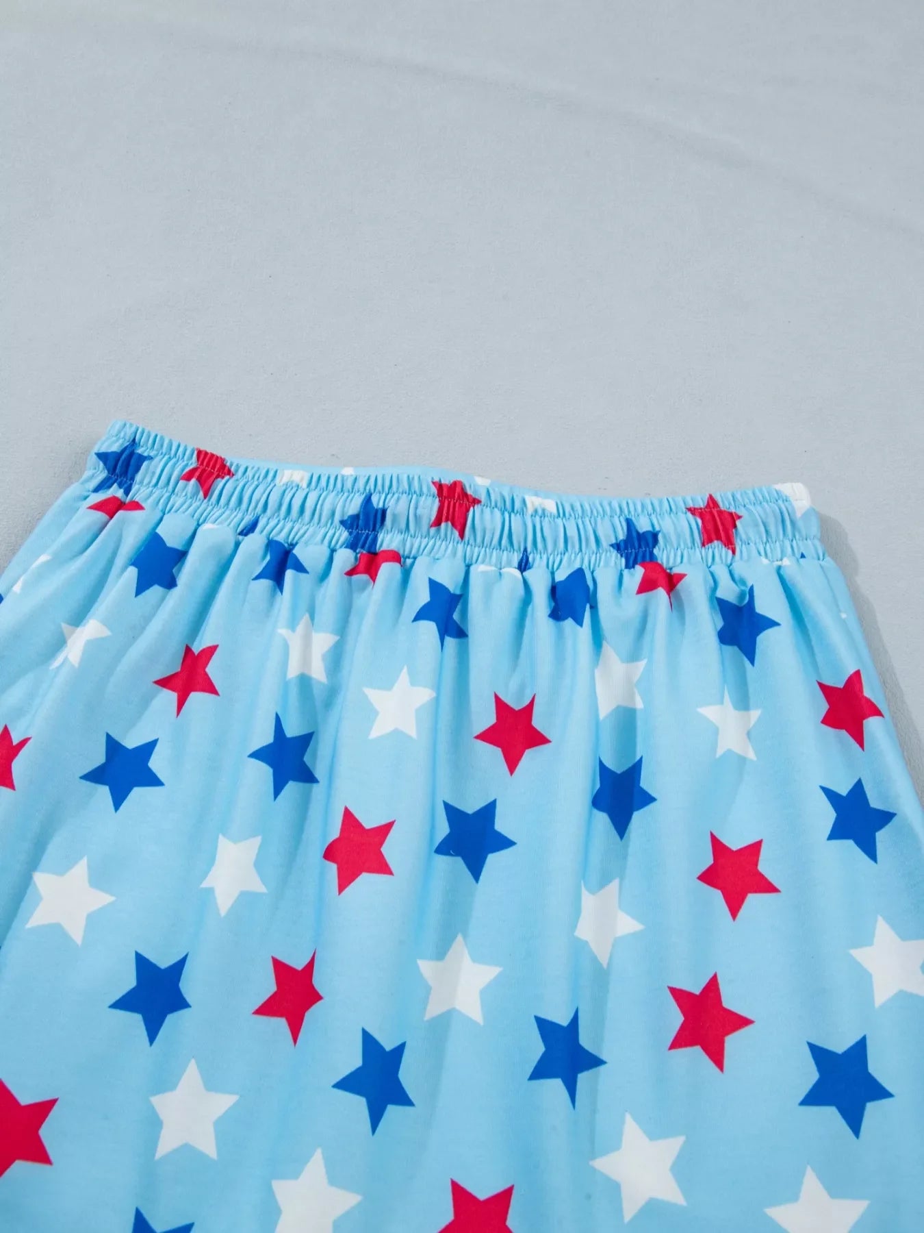Patriotic Star Printed Beaded Drawstring Mini Skort