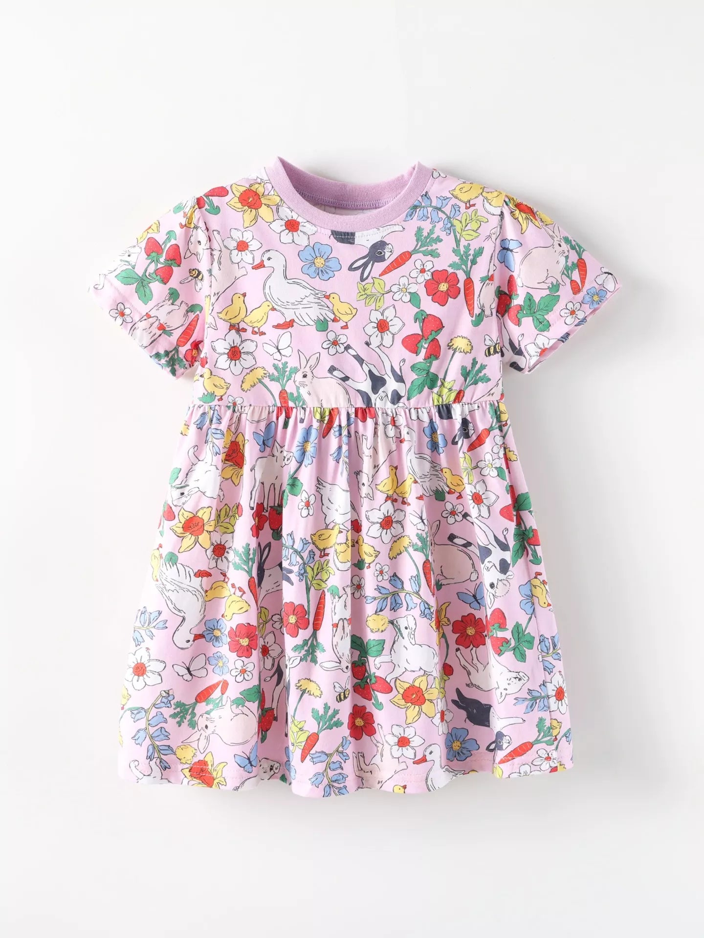 Children's Printed Round Neck Dress