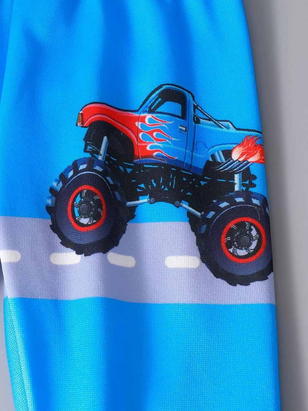 Children's Cartoon Truck Graphic Hoodie & Pants Set