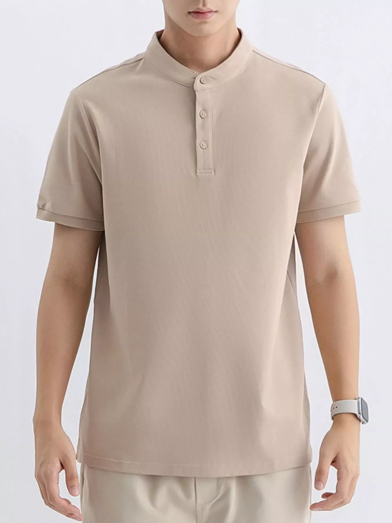 Men's Plus Size Button Detail Short Sleeve T-Shirt