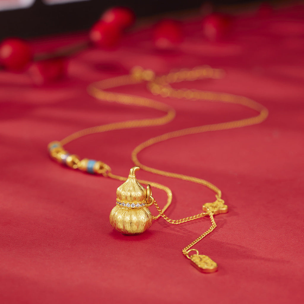 18K Gold-Plated Gourd Pendant Necklace